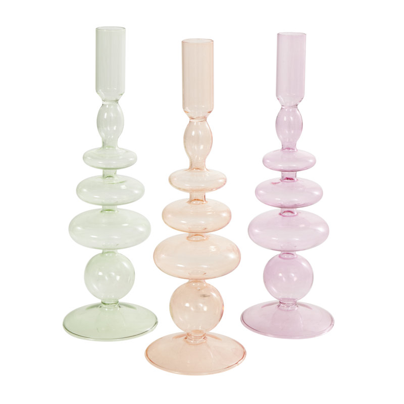 Bougeoir de table en verre Anij
