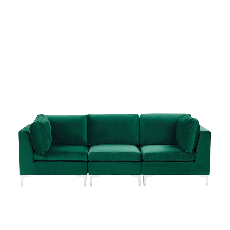 Dian 3 Seater Velvet Sofa, Green