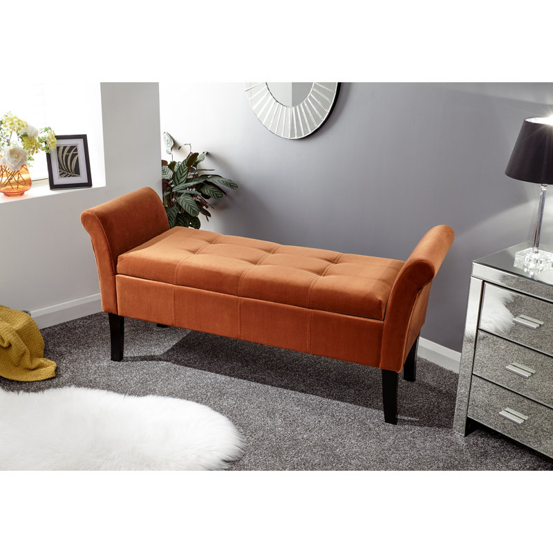 Newtowne Upholstered Storage Bench, Russet