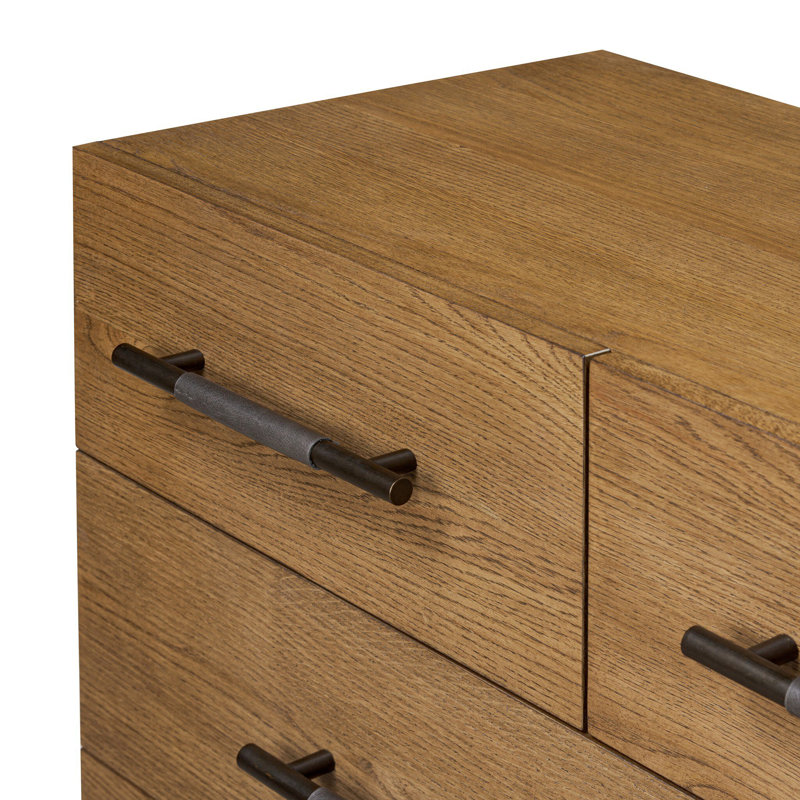 Rosedale 6 Drawer Tall Dresser, Amber Oak
