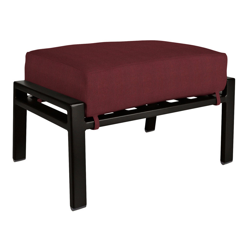 Aris Outdoor Ottoman, Carbon Black, Stitches Slate