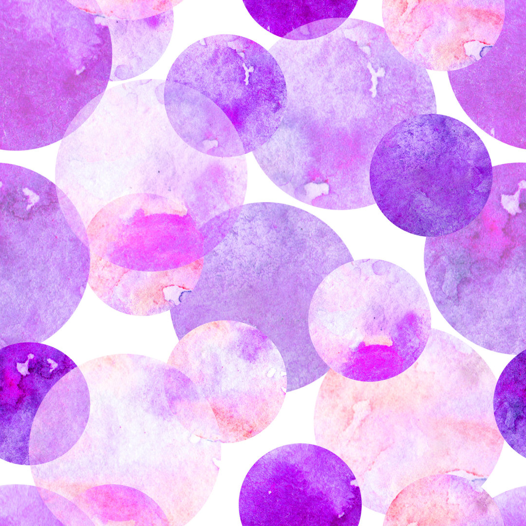 Aquarell Violett Lila Kreis Ball - Leinwandbild