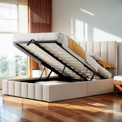 Sophisticated Bed Frame With Hydraulic Storage System Beneath Mattress