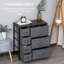 Commode pour chambre à coucher avec 7 tiroirs, commode en tissu, gris foncé