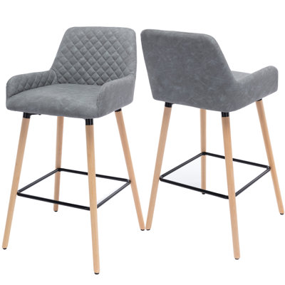 Padang Upholstered Counter Stool with Metal Frame