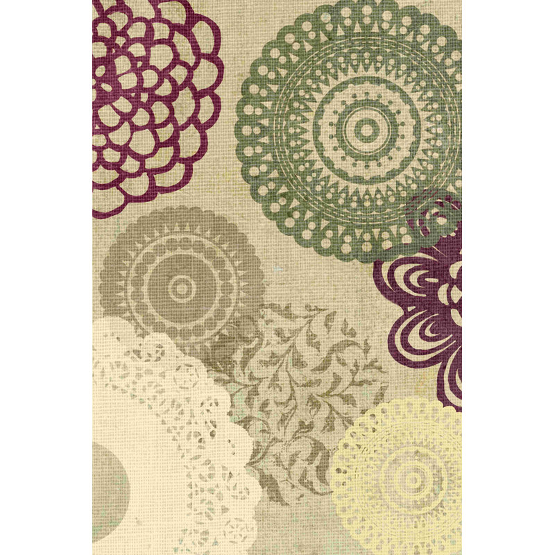 Beige Medallions - impression sur toile tendue, H 48 po x l 32 po
