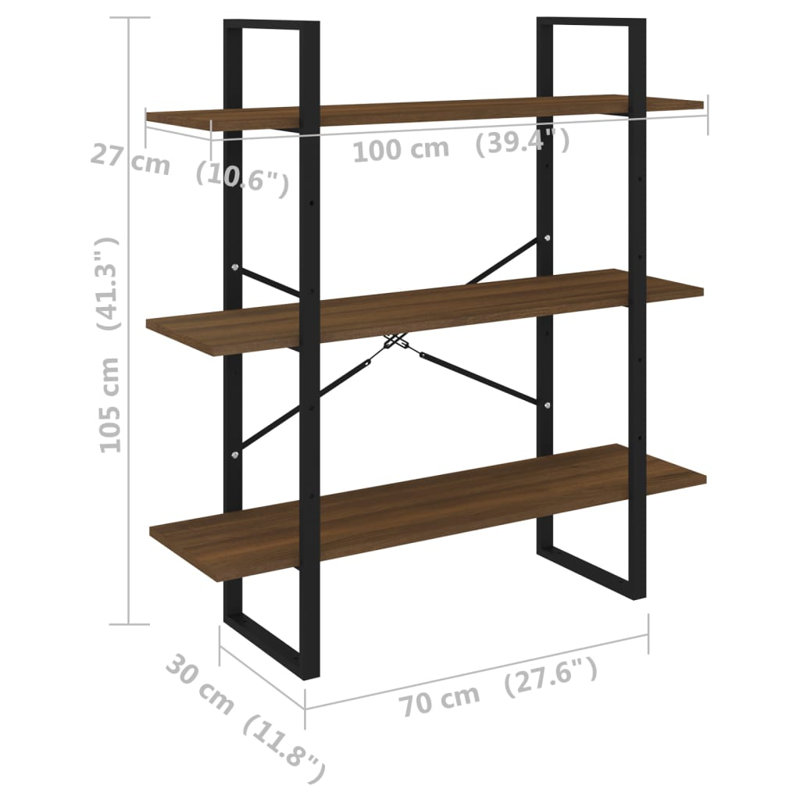 Arizona Metal Storage Rack, 105cm H x 100cm W x 30cm D, Brown