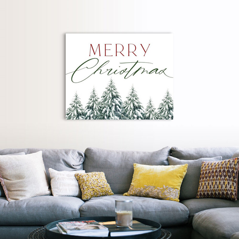 Arbre de Noël joyeux Noël-impression d’art textuel sur toile, Toile tendue, H 36 po x l 45 po x P 1,25 po