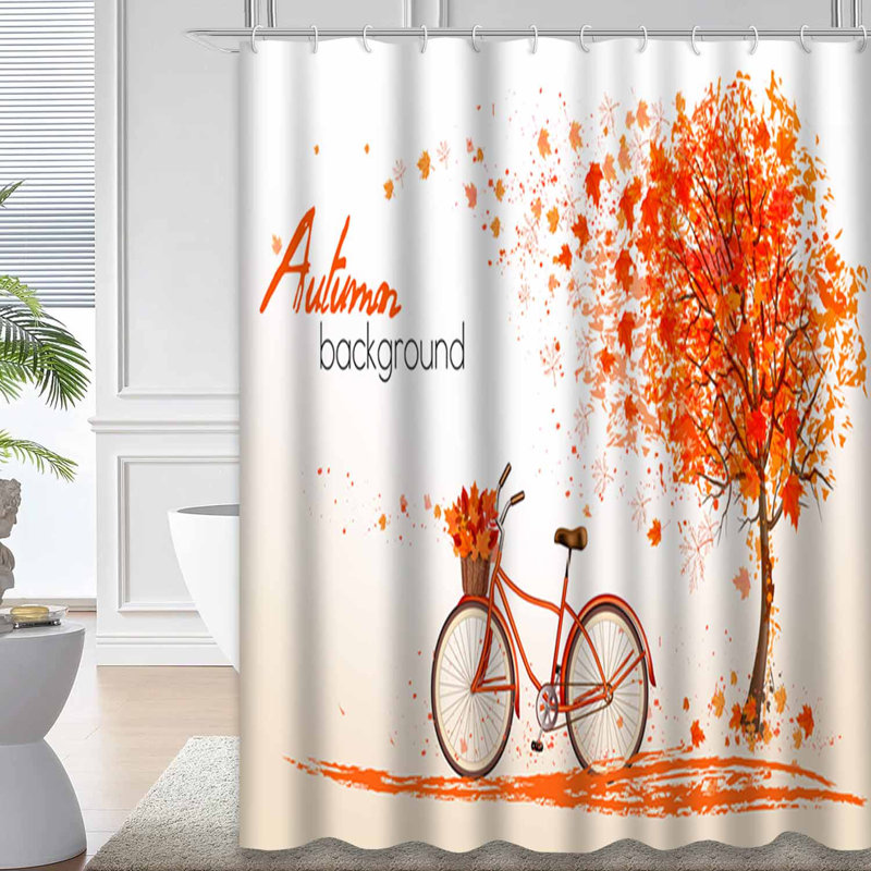 Rideau de douche avec 12 crochets Autumn Tree, L 72 po x l 84 po