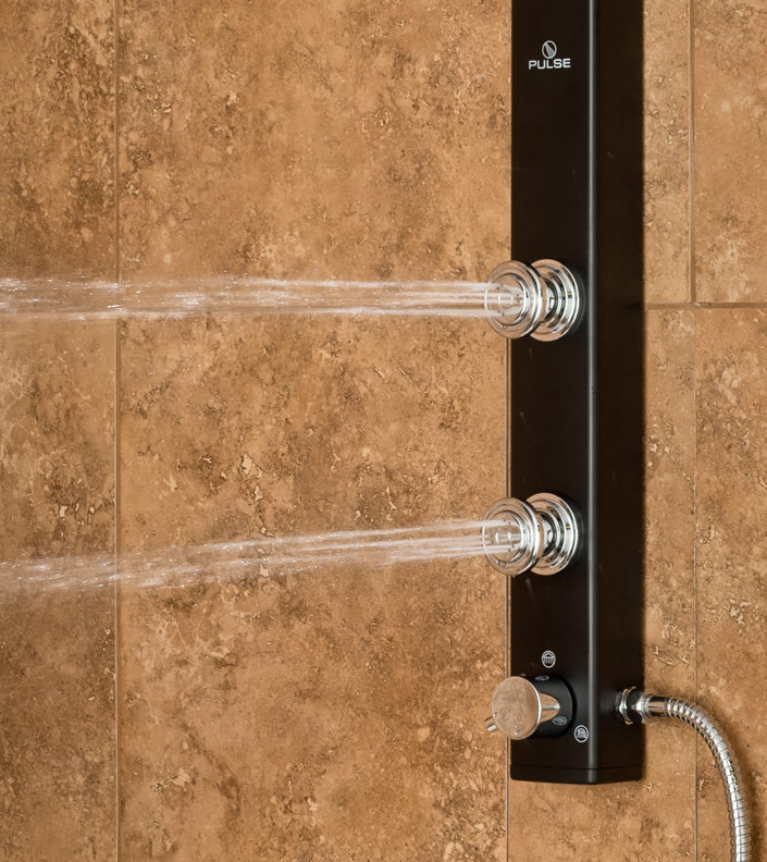 Système de douche à jets de pluie 8 po avec 2 jets et douchette Splash, Noir