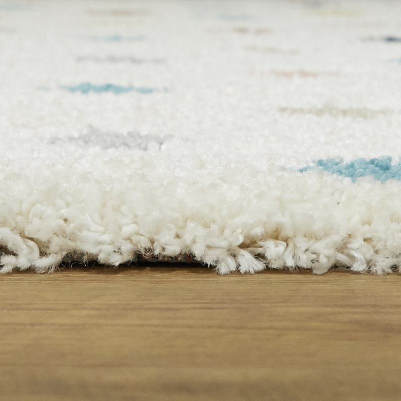 Bartucca Multicoloured Diamond Shag Area Rug, Runner 2'7" x 7'