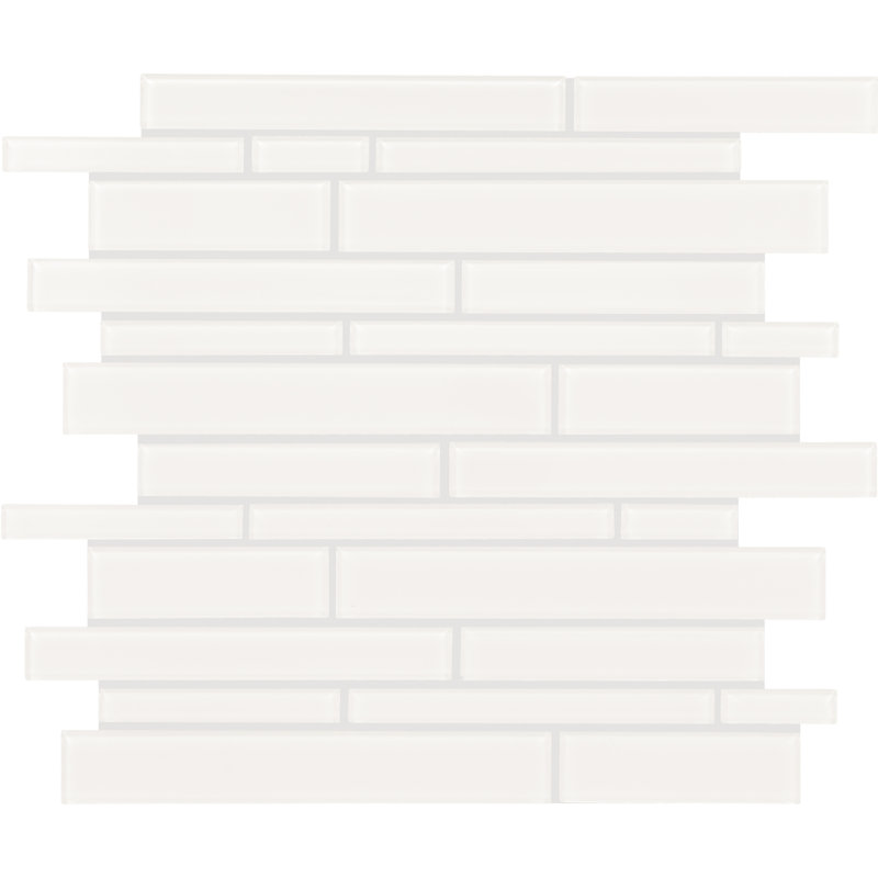 Mosaïque en verre aléatoire 11 x 13 Daltile Amity (15 pièces par boîte) (14 pieds carrés par boîte), Blanc