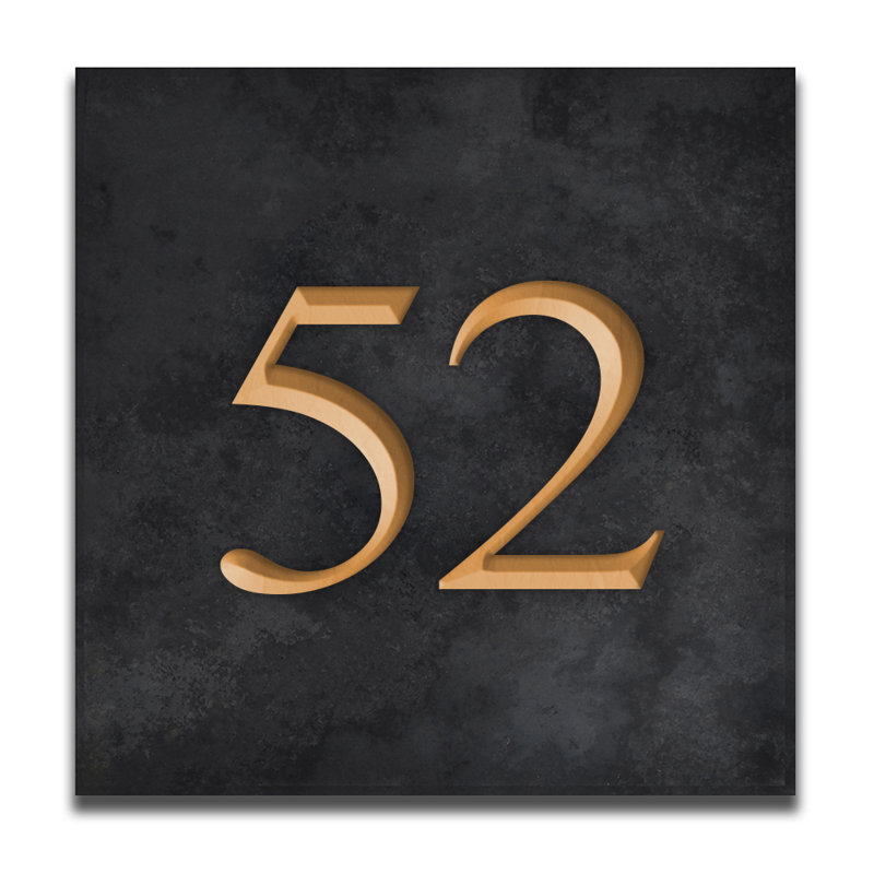 Velia 17.78cm H Stone House Number, 52, Gold
