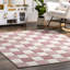 Tapis à carreaux Aubrey pour le salon, la chambre et la cuisine, rose / crème-97820691