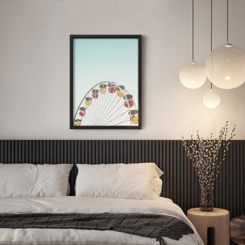 Petite roue colorée, ciel clair, nature vibrante, petite œuvre d'art, Blanc, H 14 po x l 11 po