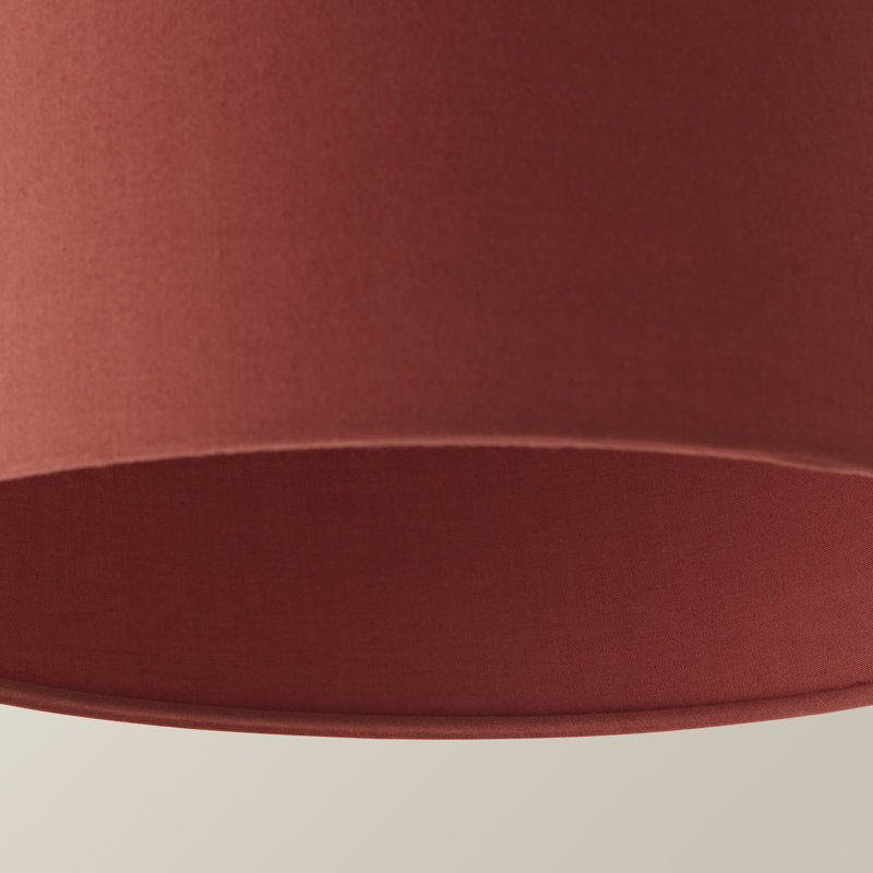 Cotton Blend Drum Pendant Shade ( Slip-On ) in Orange, 15cm H x 25cm W x 25cm D