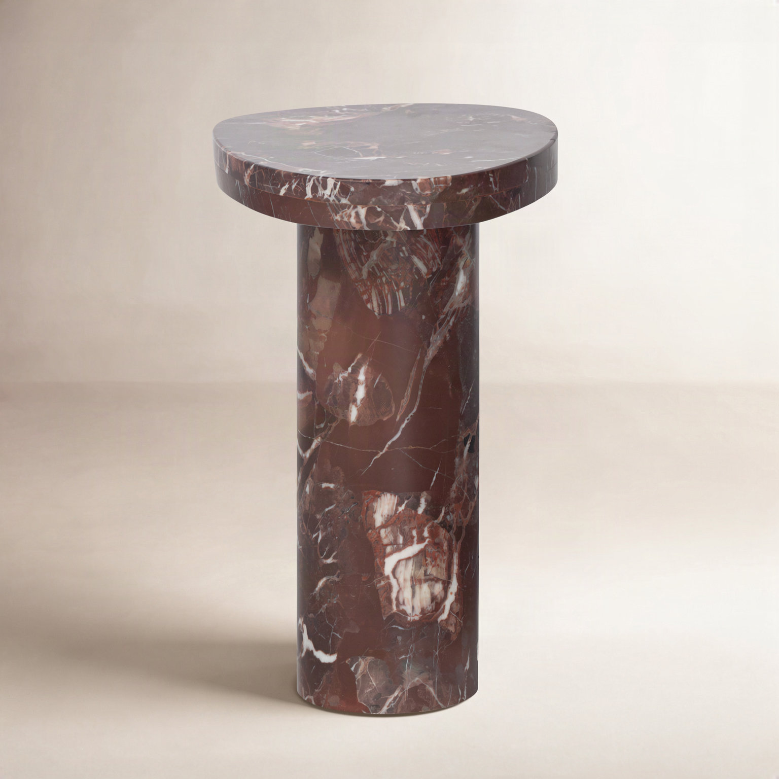 Moraga End Table, Marble, Merlot Marble