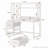 55 Inches White Computer Desk With Hutch