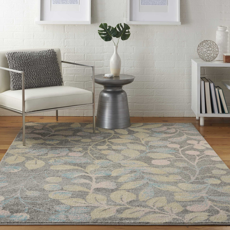 Leeming Floral Indoor Rug, Rectangle 8' x 10'