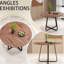 Table de salle à manger ronde pour 4 à 6 personnes, plateau de table en bois aggloméré avec pieds en métal, table de cuisine moderne avec base en forme de X, grande table ronde-633034542