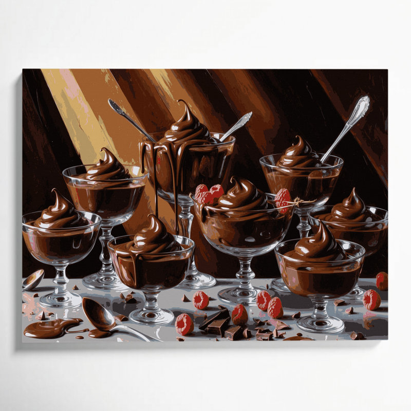 Art mural sur toile Desserts, pudding au chocolat brun, H 11 po x l 14 po