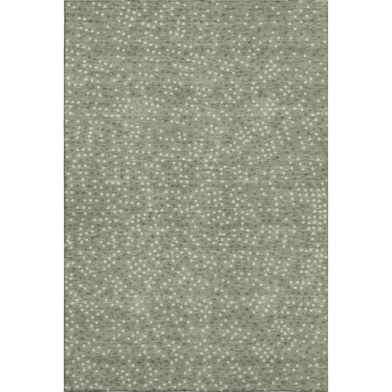 Premium Machine Washable Colmenero AMF1021 Circles Rug, Rectangle 5' x 7'6"