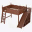 Lit mezzanine double avec tablettes de rangement et garde-robe, lits mezzanine en bois massif avec glissières et échelles amovibles, aucune boîte à ressorts nécessaire, naturel profond (protection par brevet)-322709642-322709653