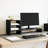 Vidaxl Monitor Stand With Desk Organiser Black Oak Engineered Wood