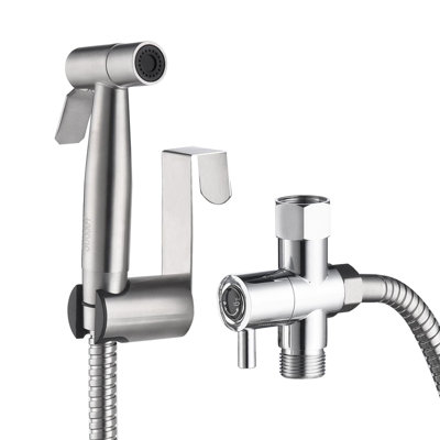 Elongated Hand Held Bidet with Faucet