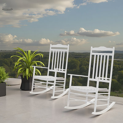 Chaise berçante en bois pour adultes 2pc