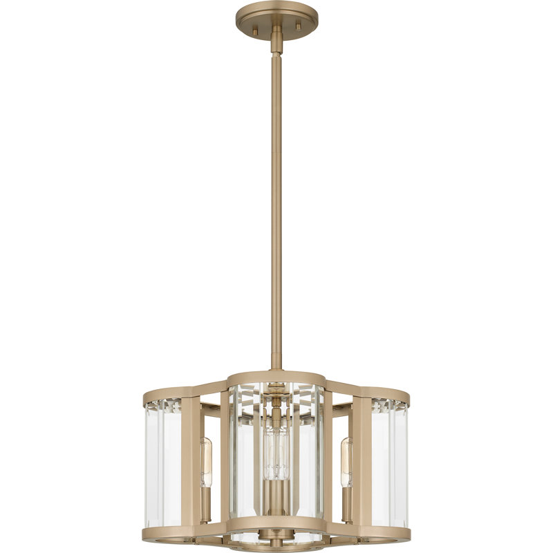 Luminaire suspendu géométrique 4 lumières Astri, Bronze doré