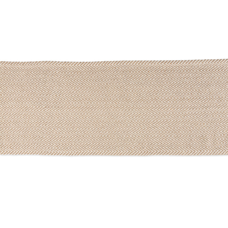 Lintz Chevron Handloom Table Runner, Stone