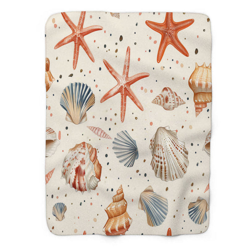 Coastal Vibe - 1 Piece Premium Sherpa Blanket WB_FL_100624_0094, 50" W x 60" L
