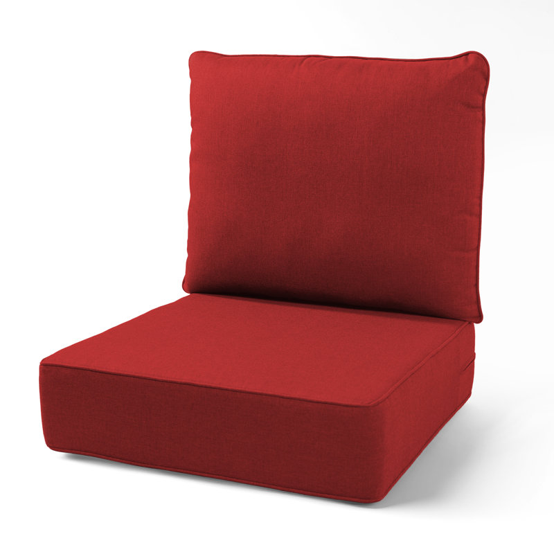 6" Thick Outdoor Cushions 22X24x6, Deep Seat Patio Cushions With Removable Cover, Waterproof & Fade Resistant Replacement For Wicker Chair, Loveseat, Sofa