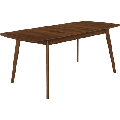Extension Leaf Rectangular Natural Walnut Dining Table With Mid - Century Captivation For Room, Seating 6, Solid Wood + , Hairpin Base, 29.17 In High Enchantment Seats And Build, 59 Long