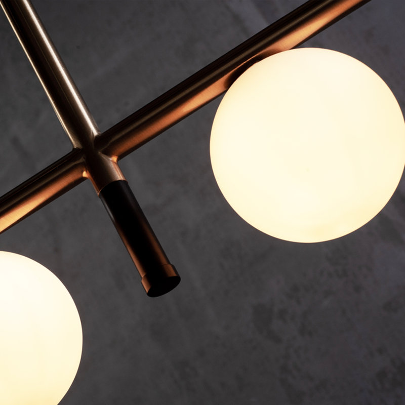 Lustre avec îlot de cuisine Light, Bronze brossé, Clair, 66" Length x 4" Width x 30" Height