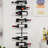 True Align Wall-Mounted Wine Rack, Black Wrought Iron, Minimalist Modern Wine Display, Alcohol Storage Solution, Holds Nine Standard Wine Bottles
