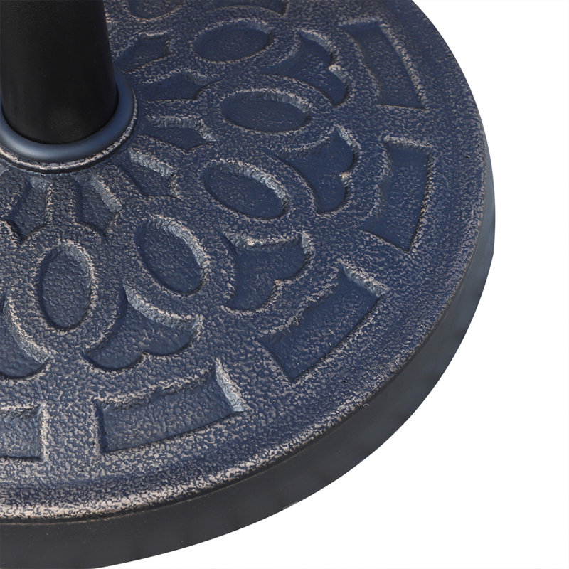 Base de parasol ronde en résine 17 po 26 lb - décorative et facile à installer, bronze