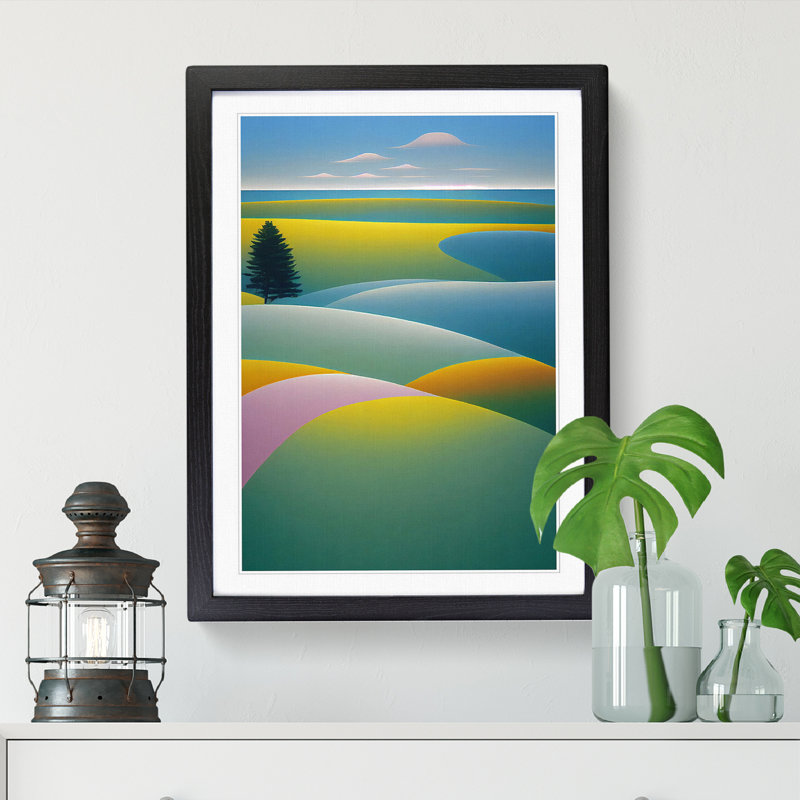 Spring Landscape Serene Vol.2 - Single Picture Frame Print, Black, 64cm H x 46cm W x 2cm D