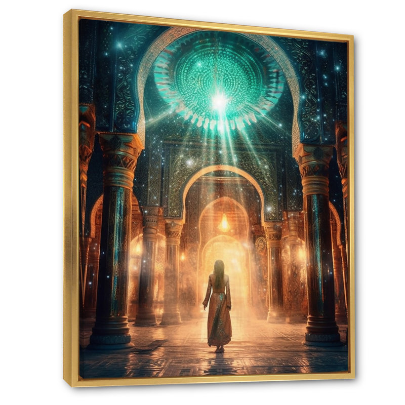 Ancienne révélation d'Atlantis, mystère de la lumière - impression, H 32 po x l 24 po x P 1 po, Cadre flottant doré