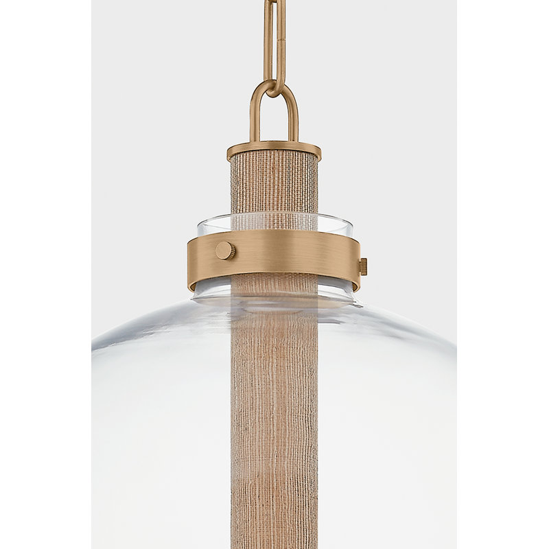 Troy Lighting Kori wide 1 Light Pendant in Patina Brass, 25 W, 72" H x 15.75" W x 15.75" D