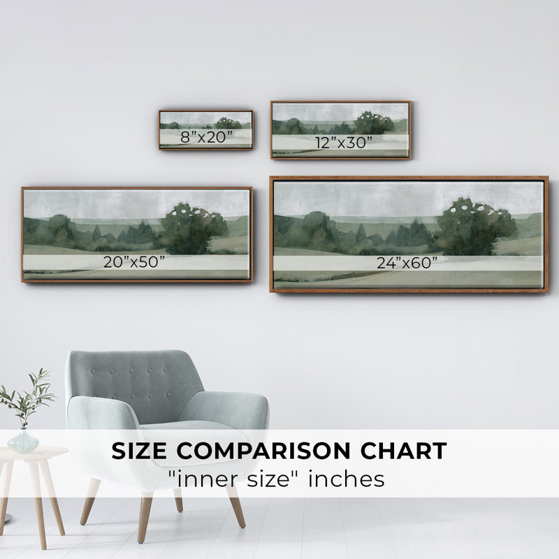 «Soft Green Landscape II», toile encadrée, H 8 po x l 20 po