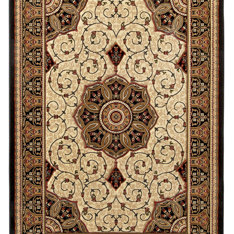 Waynesburg Flatweave Black/Cream Area Rug, Rectangle 280cm x 380cm