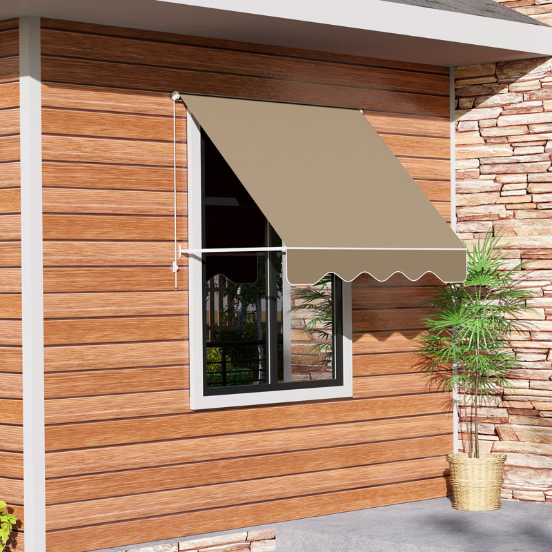 Auvent de patio rétractable polyvalent pour les espaces extérieurs, améliorant le confort et la protection., Brown/White