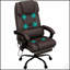 Fauteuil de bureau à haut dossier avec massage à 6 points, réglable en hauteur, inclinable et repose-pieds rétractable pour un confort ultime