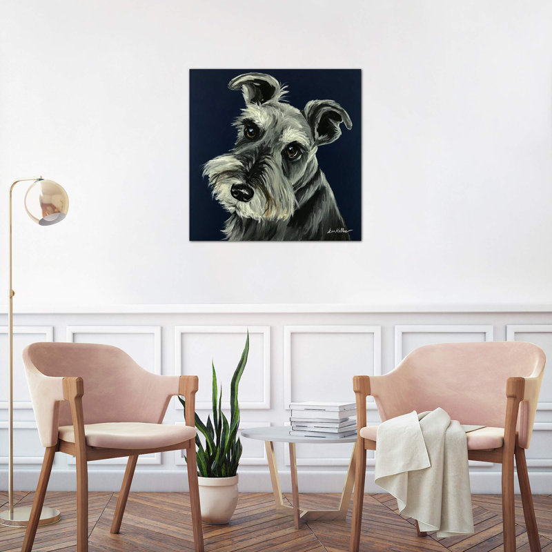 Schnauzer Navy - Wrapped Canvas Painting, 66.04 cm H x 66.04 cm W x 1.91 cm D