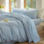 Ensemble de literie 100% coton lavé 4 pièces, 1 drap-housse, 1 drap plat et 2 taies d'oreiller, ensemble de draps texturés confortables-124550243-119423619