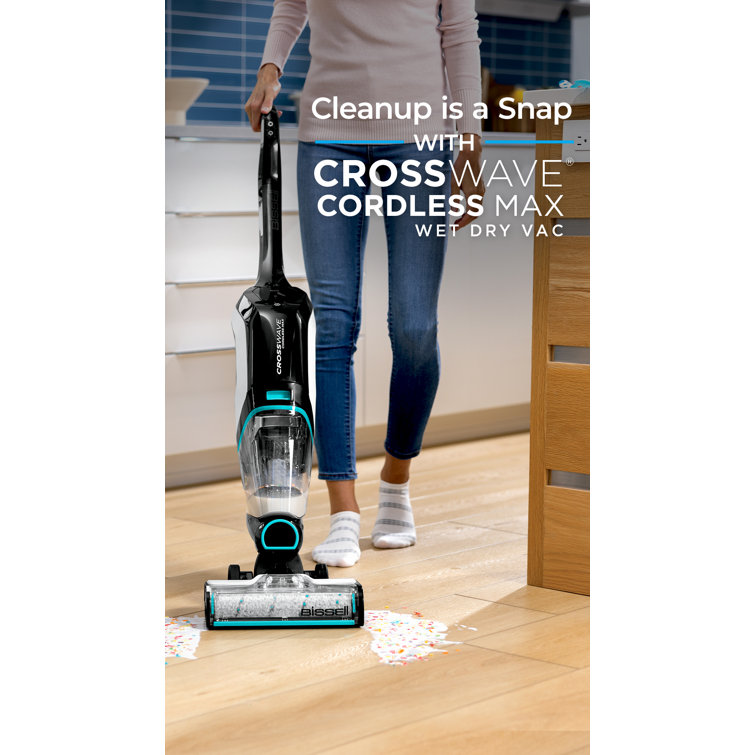 BISSELL CrossWave Cordless Max All in One Wet-Dry Vacuum Cleaner and Mop  for Hard Floors and Area Rugs, Black, 2554A 