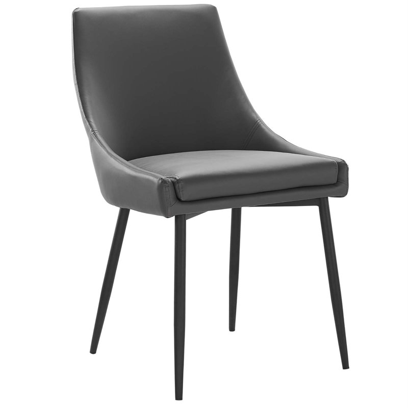 Viscount Vegan Leather Dining Chairs, Gray