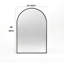 Miroir mural arqué en métal noir 24 po x 36 po pour salle de bain contemporaine - Verre, alliage d'aluminium, film incassable et panneau de protection de densité-1247107699